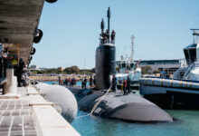 Virginia-class fast-attack submarine USS Colorado (SSN 788) arrives at HMAS Stirling, Western Australia, on Oct. 27, 2026, for a planned submarine maintenance period (SMP) supporting AUKUS, the trilateral security agreement between Australia, the United Kingdom, and the United States. During the SMP, more than 30 fully trained and certified Australian civilian technicians from ASC Pty Ltd. will perform routine maintenance on a Virginia-class submarine in Western Australia for the first time. The SMP, the third in the last 12 months, is an important step toward establishing Submarine Rotational Force-West. The Pacific Submarine Force provides strategic deterrence, anti-submarine warfare, anti-surface warfare, precision land strike, intelligence, surveillance, reconnaissance, early warning, and special warfare capabilities around the globe.