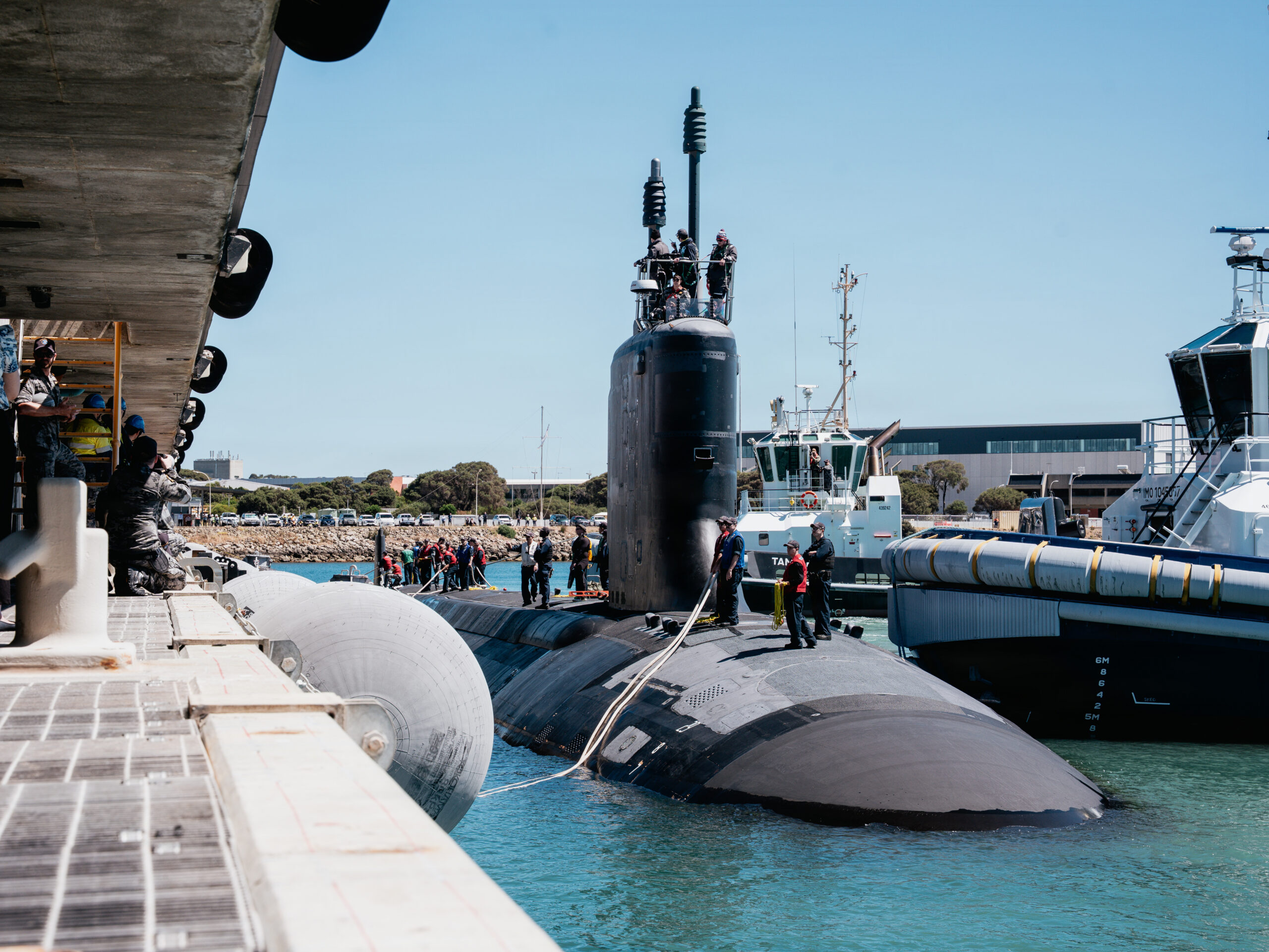 Virginia-class fast-attack submarine USS Colorado (SSN 788) arrives at HMAS Stirling, Western Australia, on Oct. 27, 2026, for a planned submarine maintenance period (SMP) supporting AUKUS, the trilateral security agreement between Australia, the United Kingdom, and the United States. During the SMP, more than 30 fully trained and certified Australian civilian technicians from ASC Pty Ltd. will perform routine maintenance on a Virginia-class submarine in Western Australia for the first time. The SMP, the third in the last 12 months, is an important step toward establishing Submarine Rotational Force-West. The Pacific Submarine Force provides strategic deterrence, anti-submarine warfare, anti-surface warfare, precision land strike, intelligence, surveillance, reconnaissance, early warning, and special warfare capabilities around the globe.