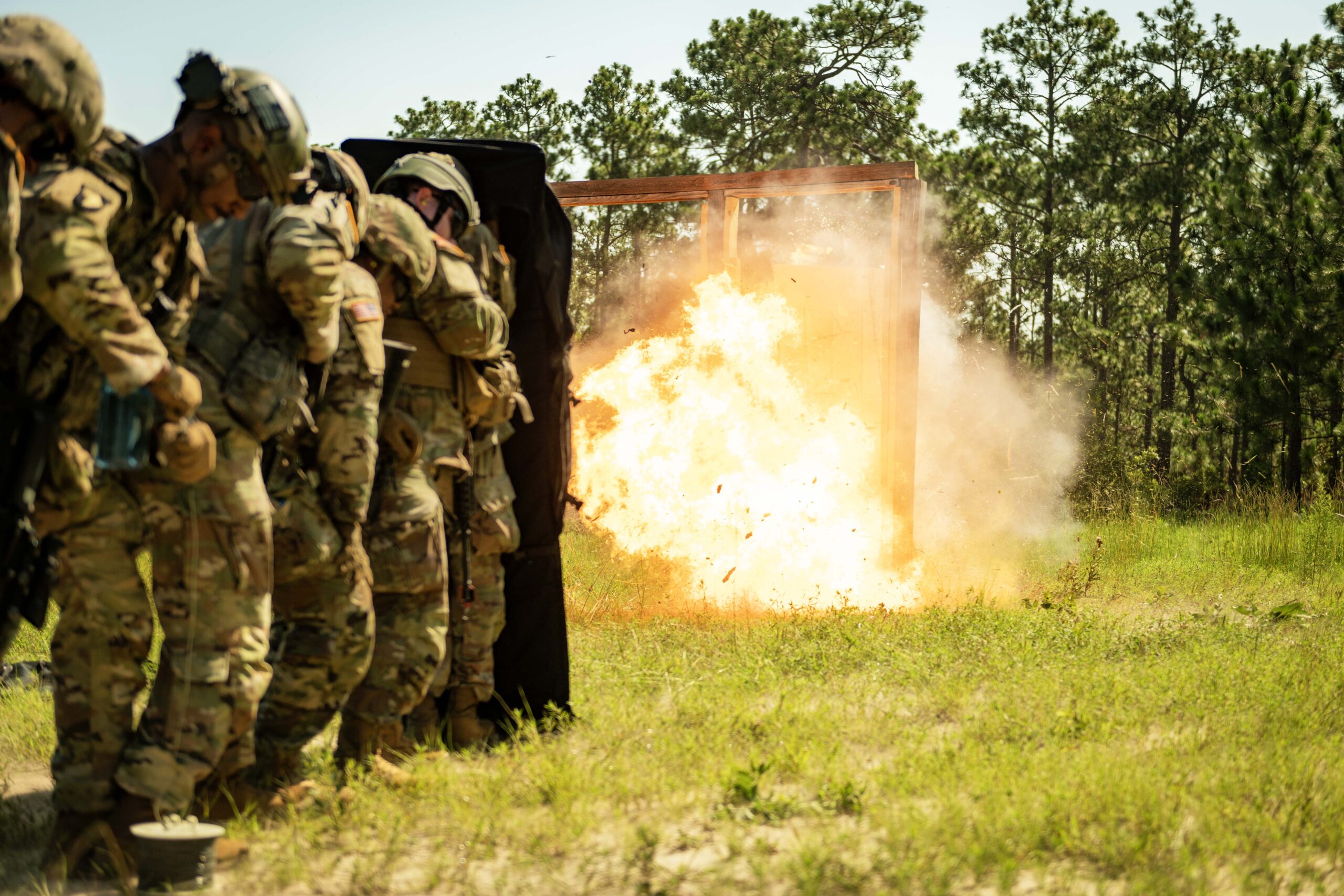 Soldiers assigned to the 1222nd Engineer Company, 178th Engineer Battalion, 117th Engineer Brigade, South Carolina Army National Guard, prepare and detonate linear charges at McCrady Training Center in Eastover, S.C., July 14, 2025.