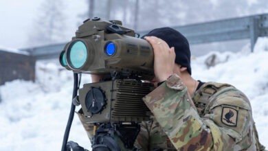 US Army Sgt. David Starling prepares target location information during Dynamic Front at Grafenwoehr Training Area, Germany, on Feb. 7, 2026. Photo: Army Staff Sgt. Dylan Bailey/US Department of Defense