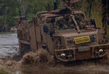Soldiers training with a Supacat HMT