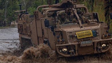 Soldiers training with a Supacat HMT
