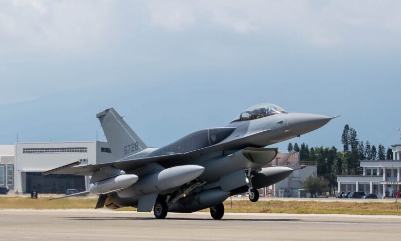 A Republic of China Air Force F-16V combat aircraft