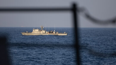 LIMASSOL, Cyprus – (Jan. 10, 2025) The Arleigh Burke-class guided-missile destroyer USS Oscar Austin (DDG 79) sails alongside the Republic of Cyprus offshore patrol vessel Commodore Andreas Ioannides (P61) during an international maneuvering exercise, Jan. 10, 2025. Oscar Austin is on a scheduled deployment in the U.S. 6th Fleet area of operations supporting U.S. Naval Forces Europe-Africa to defend U.S., allied and partner interests. (U.S. Navy photo by Mass Communication Specialist Seaman Jasmin L. Aquino)
