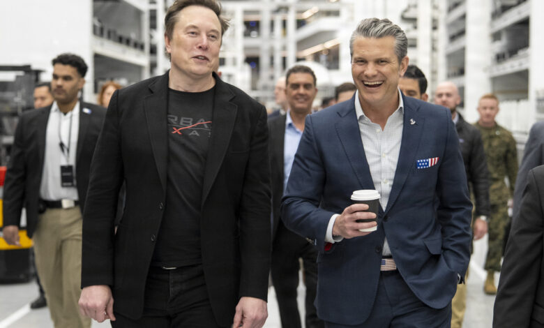 Secretary of War Pete Hegseth tours SpaceX facilities with SpaceX CEO Elon Musk as part of his Arsenal of Freedom Tour, Brownsville, Texas, Jan. 12, 2025. (DoW photo by U.S. Navy Petty Officer 1st Class Alexander Kubitza)