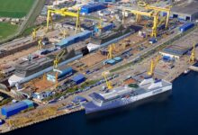 An artist's rendition of Romania's Mangalia shipyard.