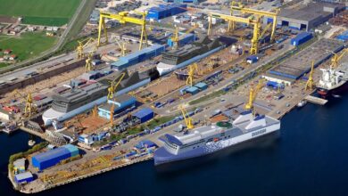 An artist's rendition of Romania's Mangalia shipyard.