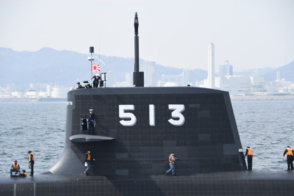 Sale of JS Taigei(SS-513) left side view in Port of Kobe March 9, 2022