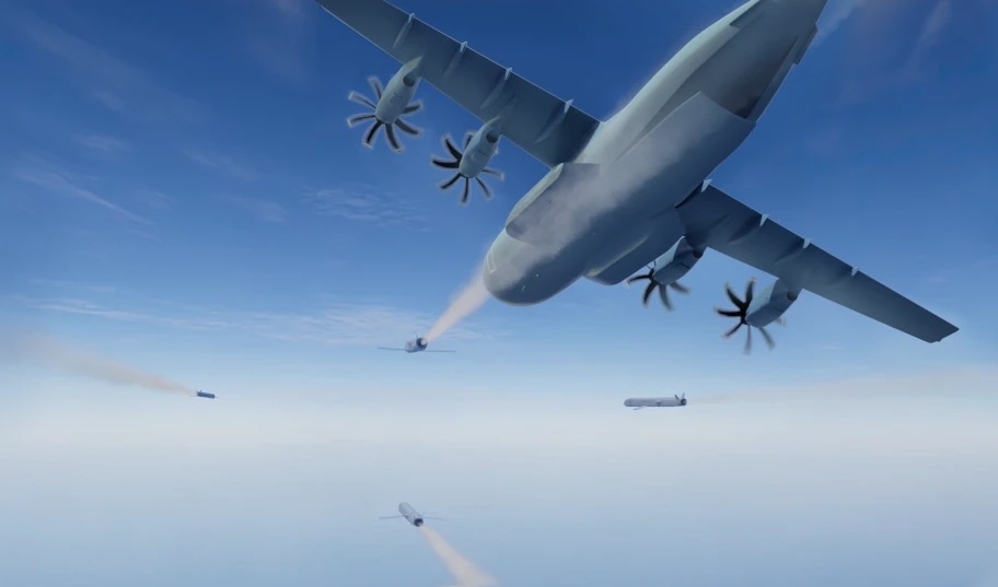 An artistic rendition of MBDA's FCAS drone.
