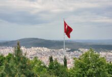 The Turkish flag overlooks a city in Turkey. Photo: Kübra Nûr Şahin/Pexels.